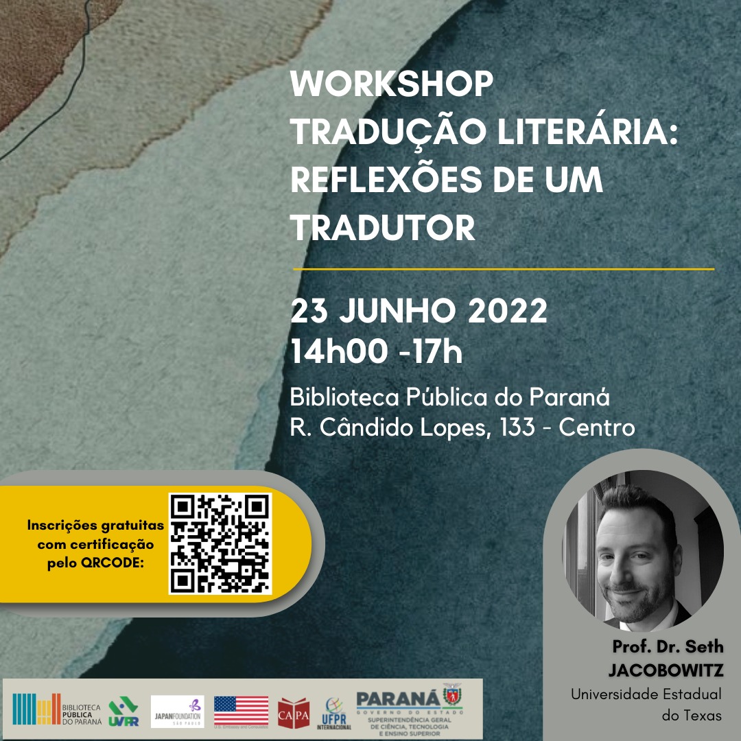 Workshop] Tradução Literária: reflexões de um tradutor, com Seth