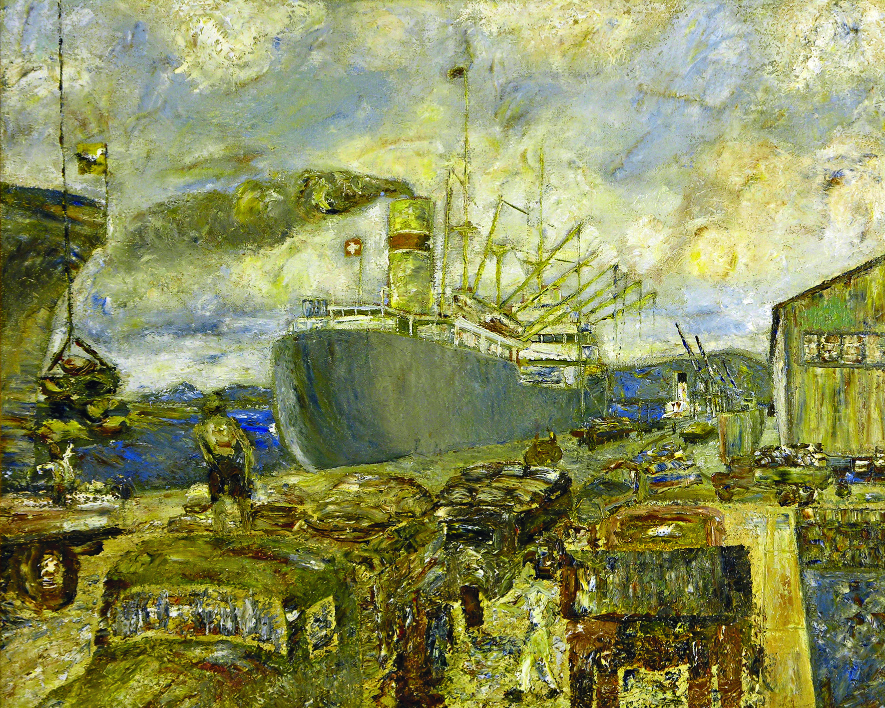 Cais do Porto de Paranaguá, óleo sobre tela, 71,5 x 87,5 cm