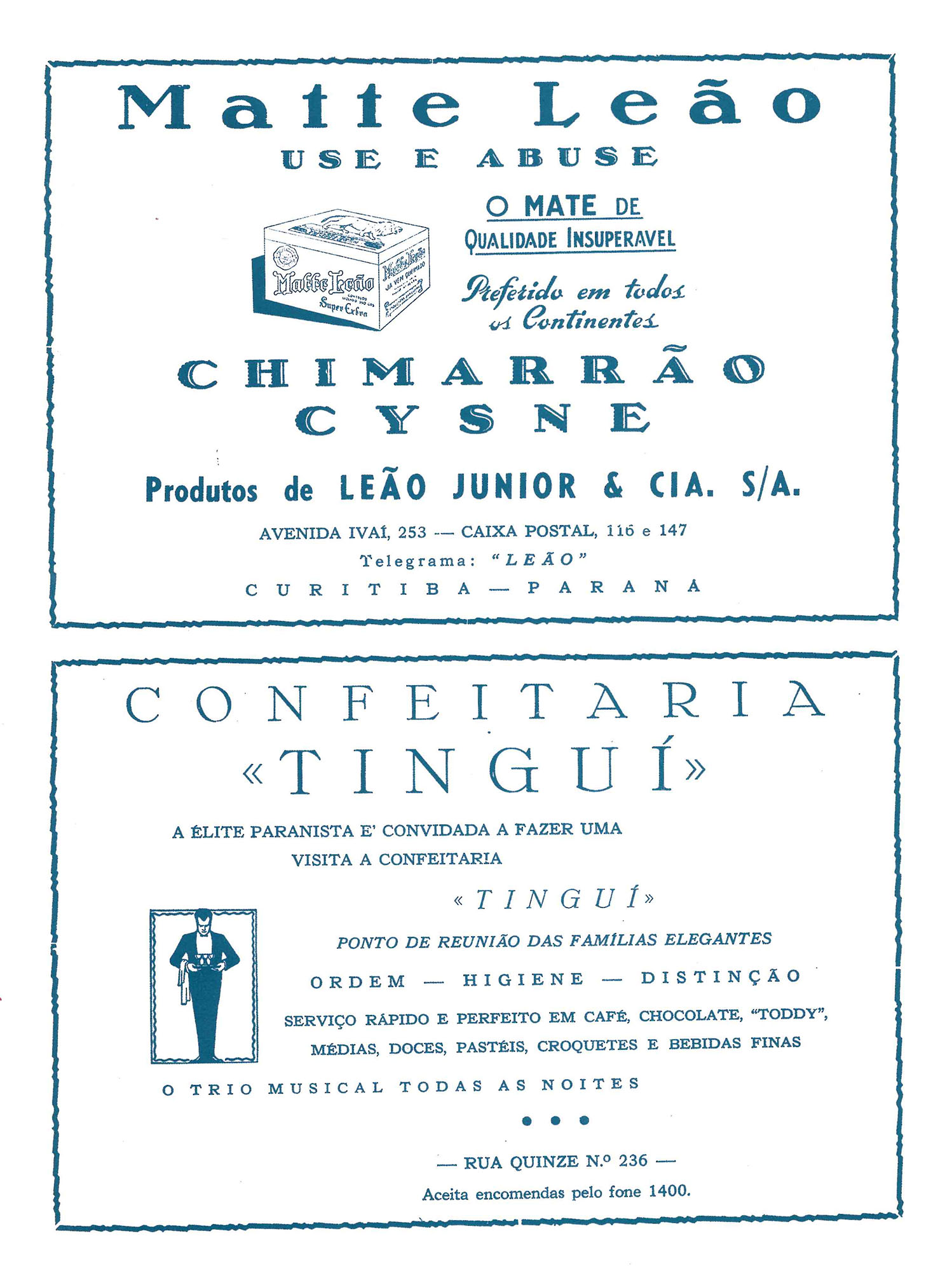 Publicidade na primeira edição do jornal Joaquim, de 1946. Disponível na Hemeroteca Digital
