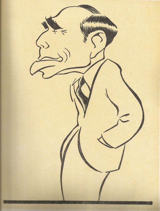 O crítico Otto Maria Carpeaux desenhado pelo amigo Alvarus.