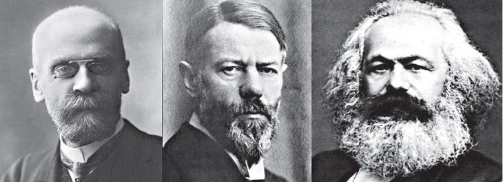 Três grandes clássicos: Durkheim, Weber e Marx.