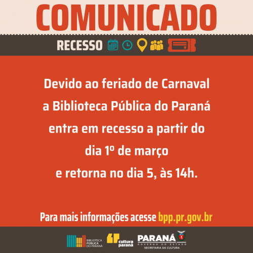 Comunicado do Recesso de Carnaval