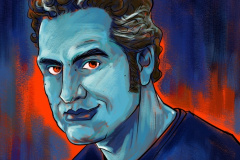 O artista em caricatura de si próprio