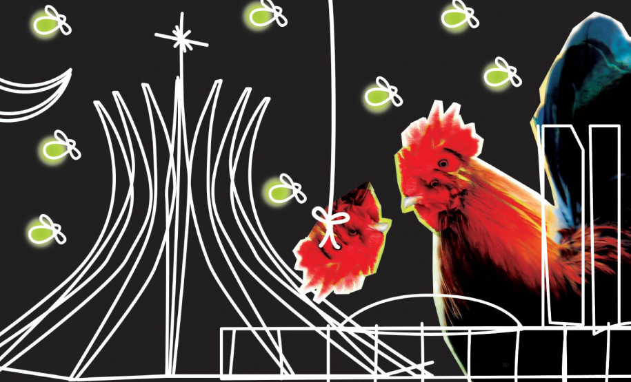 Uma revoada de vaga-lumes .